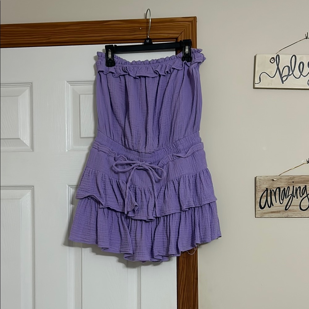 Purple Ruffled Women's romper